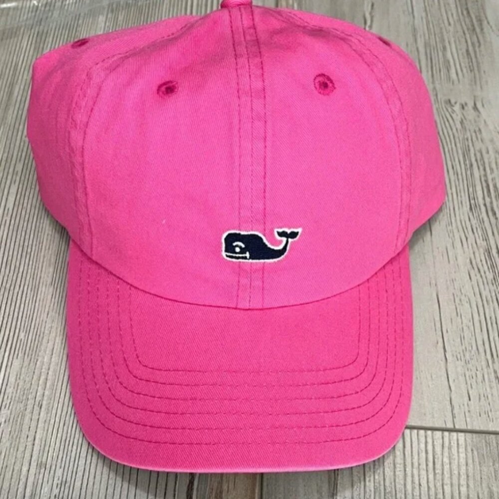 Vineyard Vines Hot Pink Whale Logo Adjustable Strapback Baseball Cap Running Hat